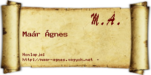 Maár Ágnes névjegykártya